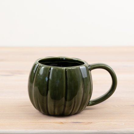 Pumpkin Mug, Green, 14.5cm