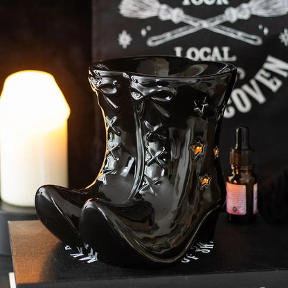 Black Witch Boots Halloween Oil Burner