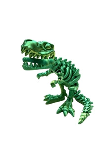 3D Printed T-REX Ornament/Fidget Toy - Gold/Green 27cm