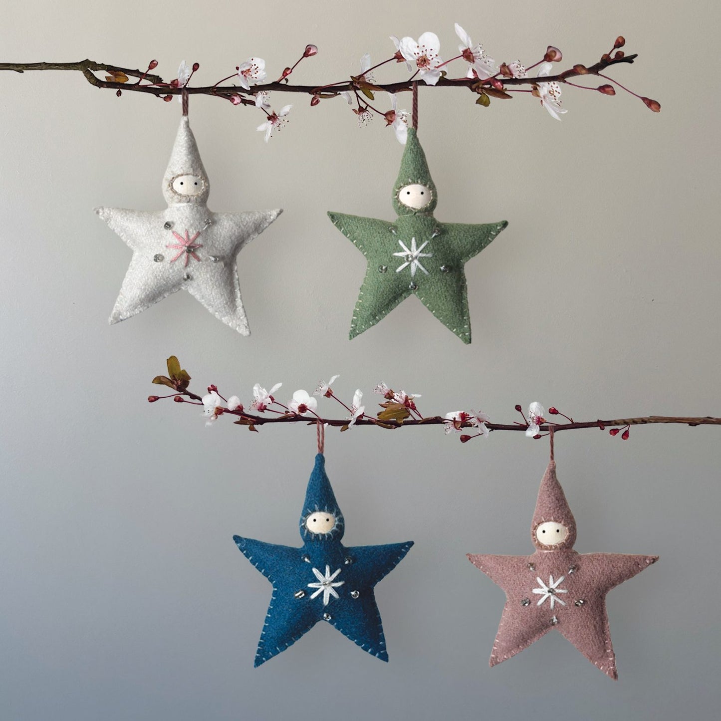East of India small felt star babies. Choice of 3 colours