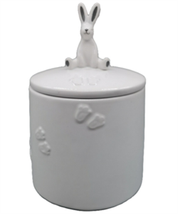 White Ceramic Bunny Jar 16cm