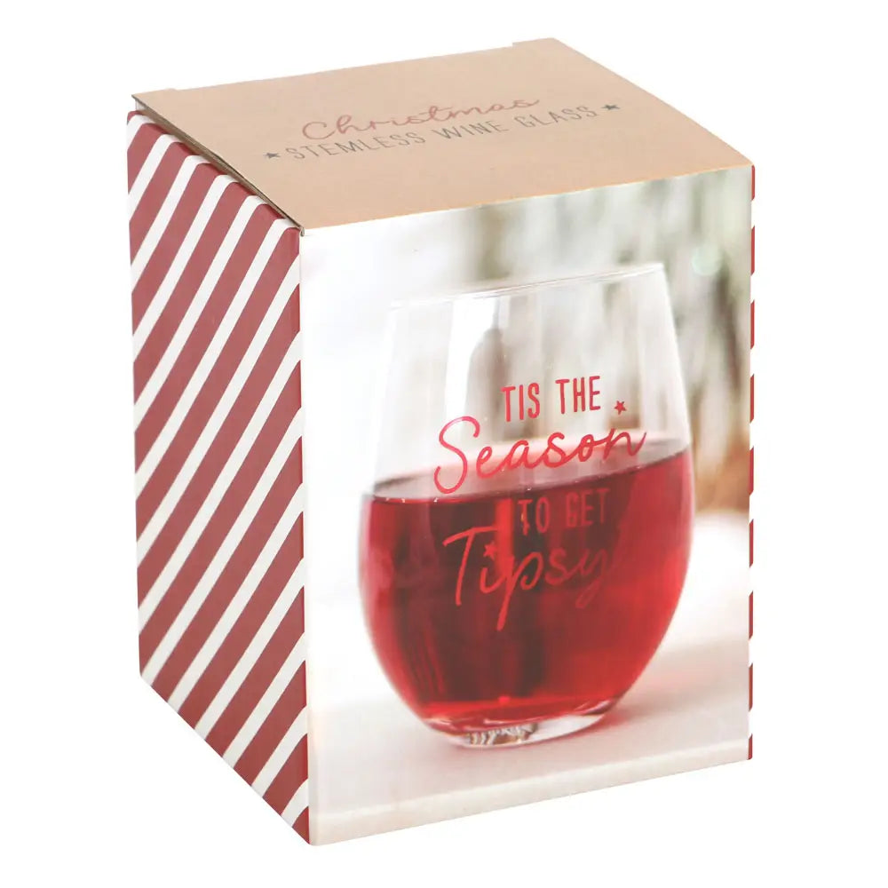 Season To Get Tipsy Stemless Christmas Glass