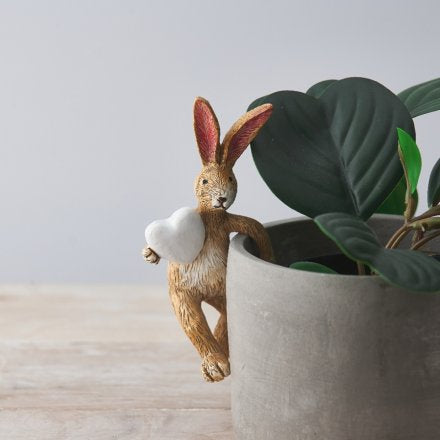 Rabbit/ bunny plant pot hanger with heart