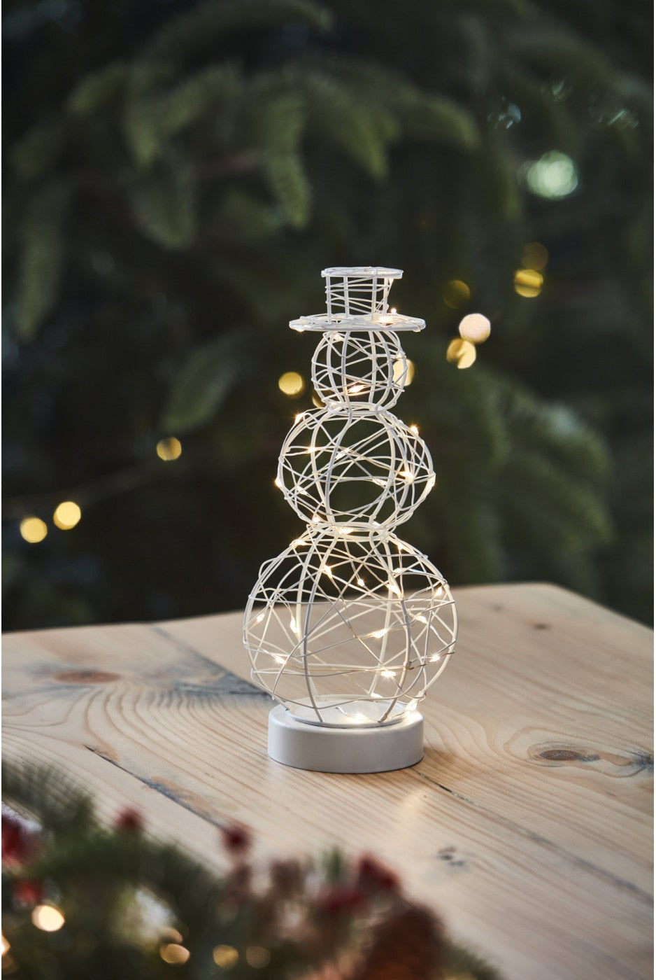 White snowman LED standing light by Lightstyle London