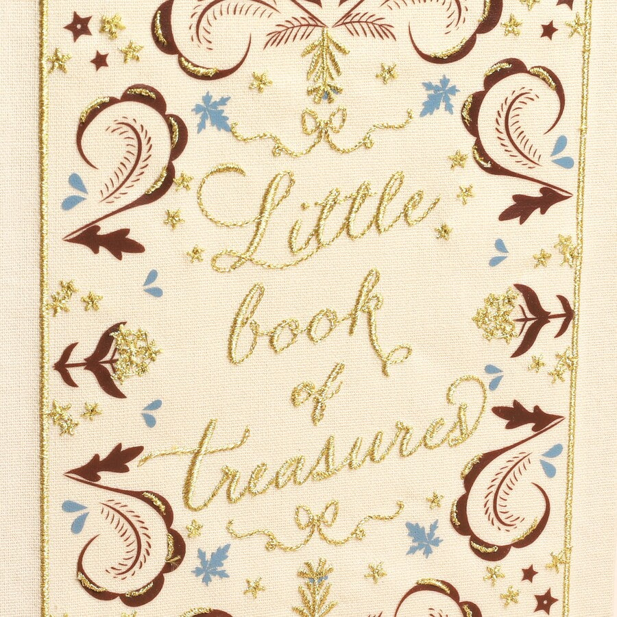 CREAM LITTLE BOOK OF TREASURES LINEN JEWELLERY BOX