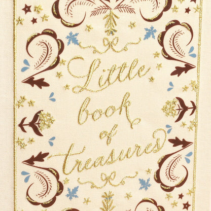 CREAM LITTLE BOOK OF TREASURES LINEN JEWELLERY BOX