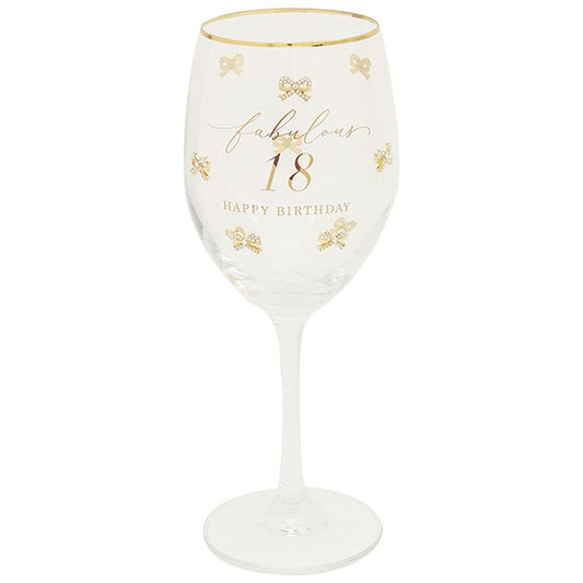 18- 60 milestone happy birthday wine glass