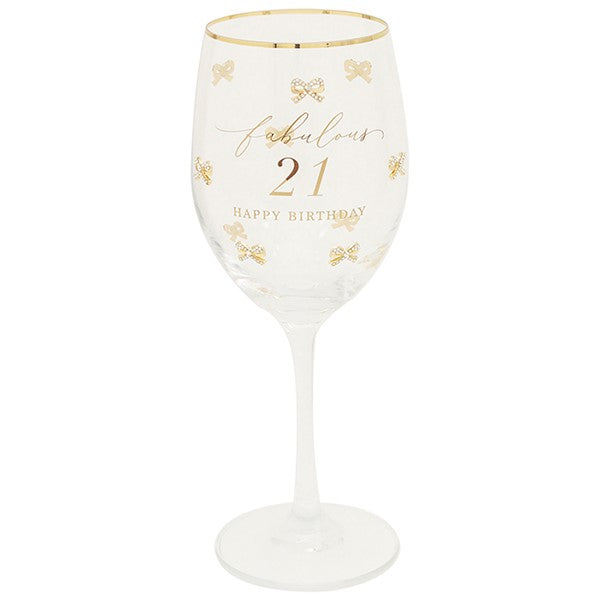 18- 60 milestone happy birthday wine glass