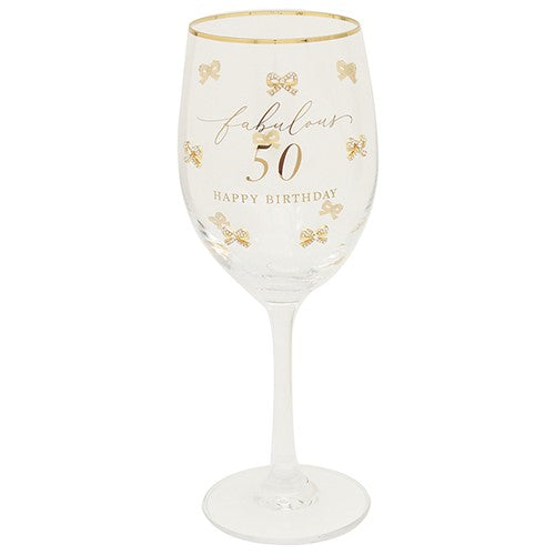 18- 60 milestone happy birthday wine glass