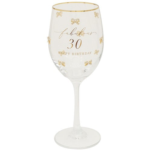 18- 60 milestone happy birthday wine glass