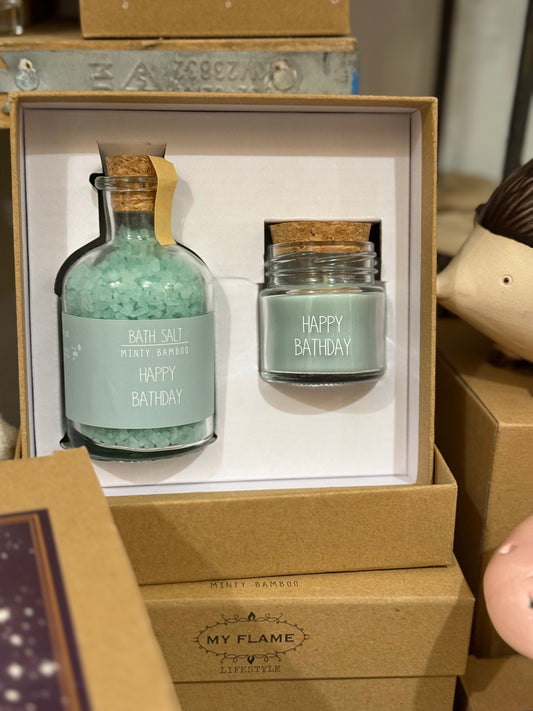 Minty Bamboo Happy Bathday Set by My Flame lifestyle