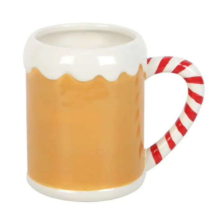 Candy Cane Gingerbread House Christmas Mug