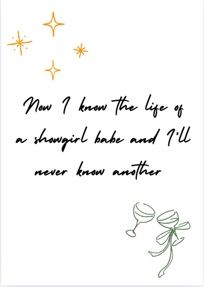 “Life of a showgirl” Taylor Swift print