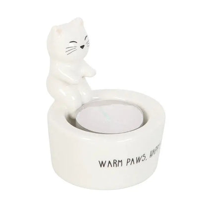 Warm Paws, Happy Heart Cat Tealight Holder