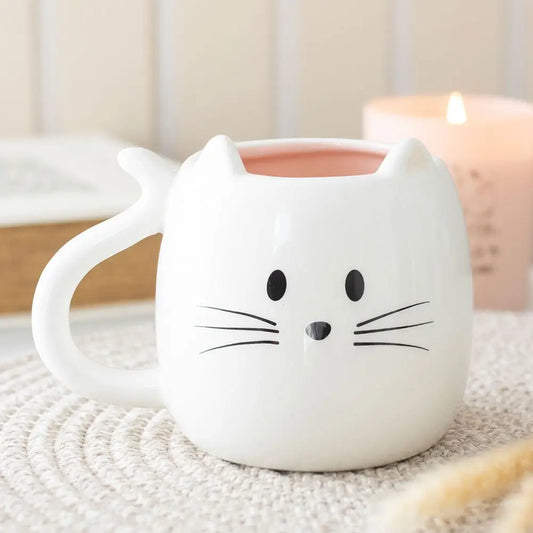 White cat mug - gift boxed