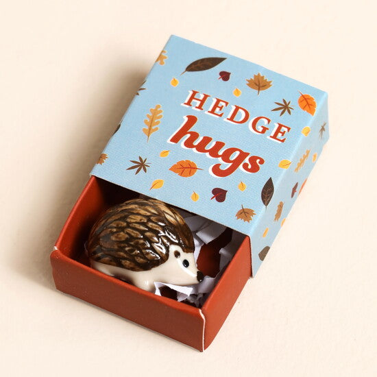 Tiny Matchbox Ceramic Hedgehog Token