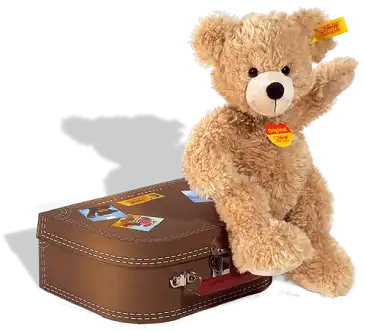 Steiff Fynn Teddy bear in suitcase