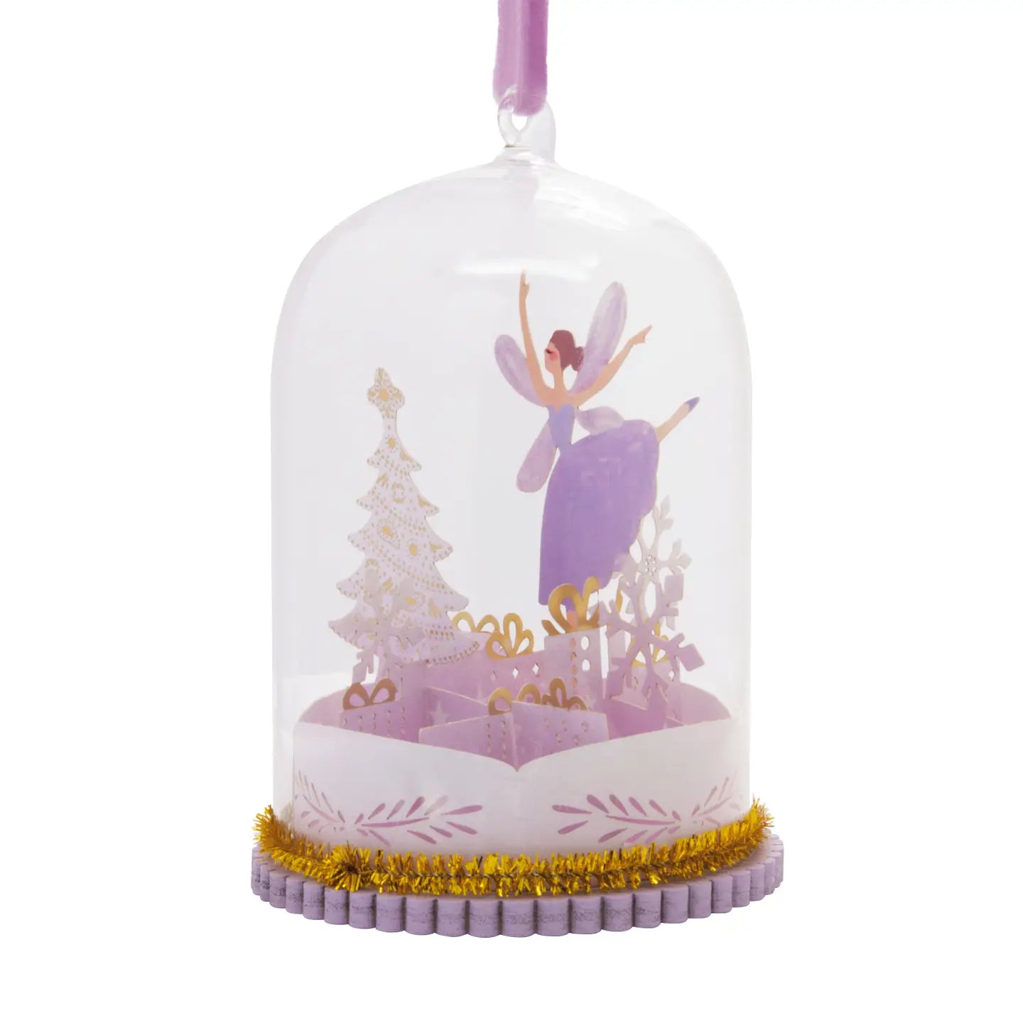 Signature Hanging Ornament - Glass Cloche Dancing Fairy