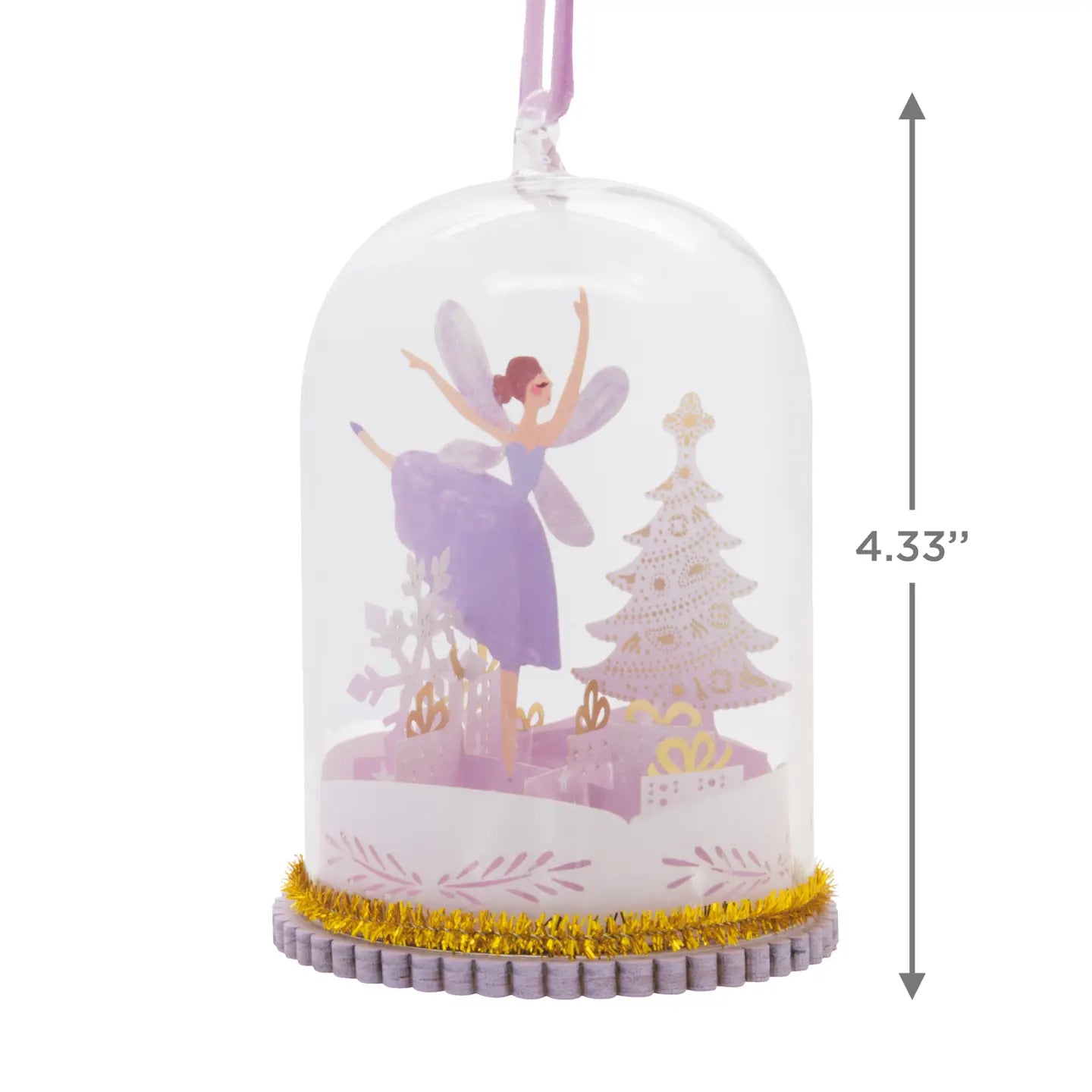 Signature Hanging Ornament - Glass Cloche Dancing Fairy