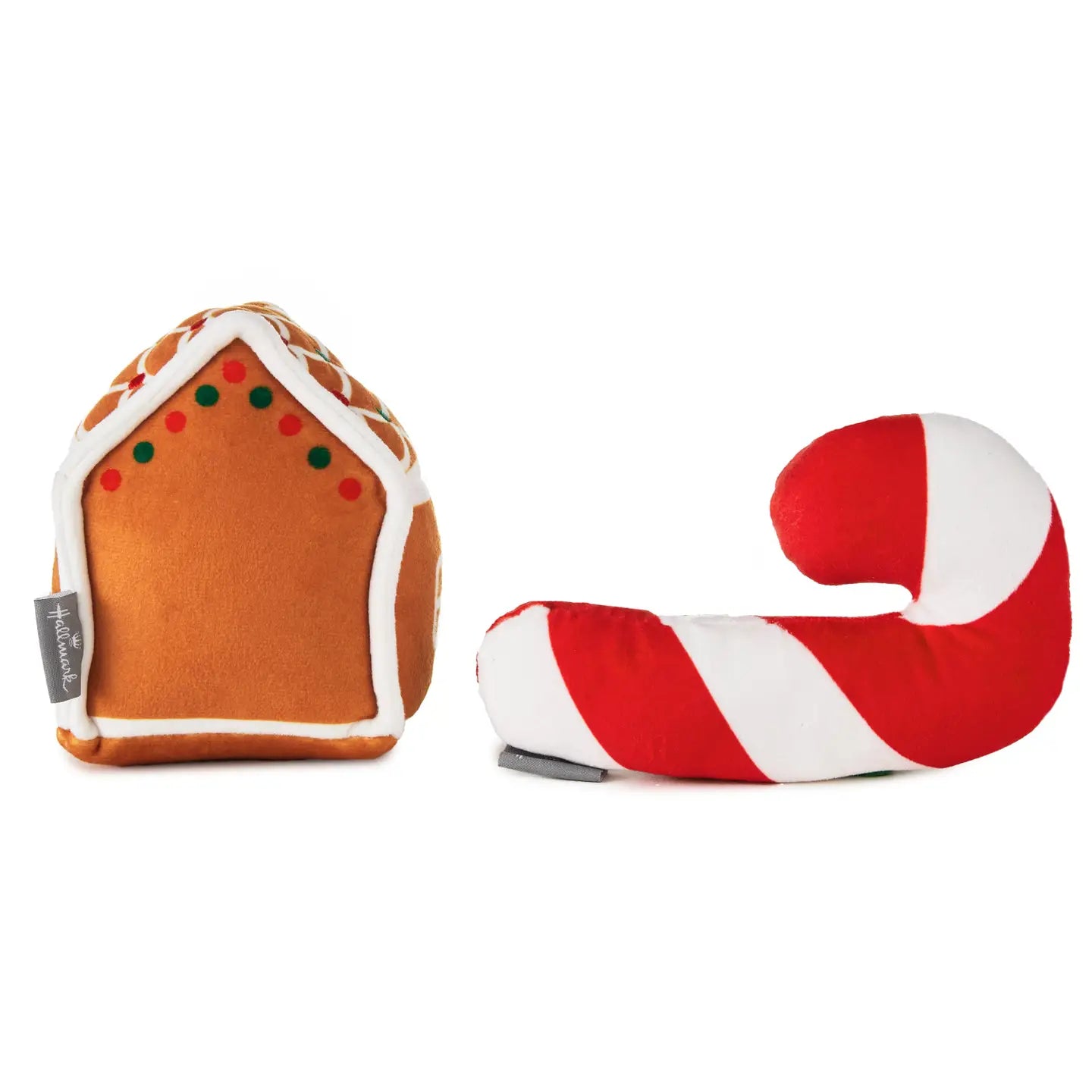 Better together Gingerbread House and Candy Cane Magnetic Plush Pair