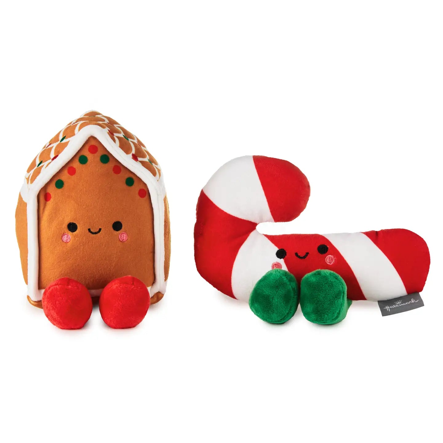 Better together Gingerbread House and Candy Cane Magnetic Plush Pair