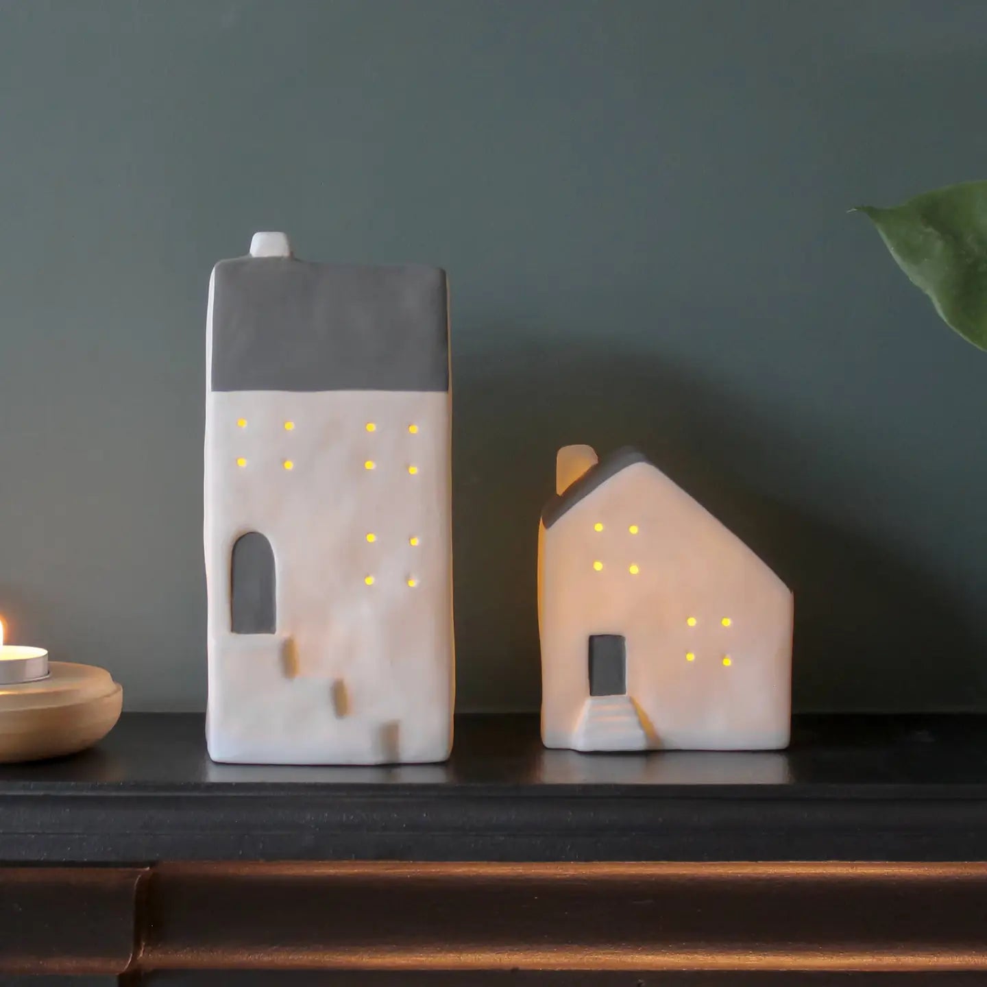 Large white and grey LED L Glow house