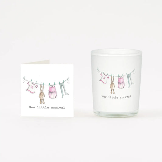New Baby Girl Boxed Candle and Card