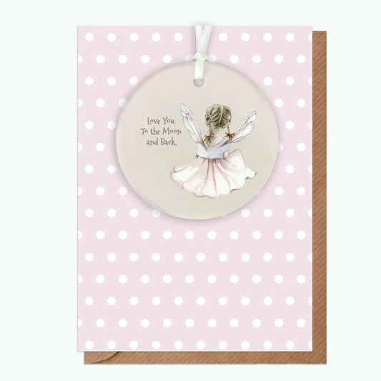 A6 Greeting Card with Ceramic Keepsake - Fairy