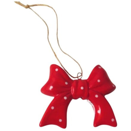 Polkadot Bow Tree Decoration, 7 cm