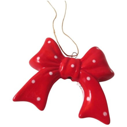 Polkadot Bow Tree Decoration, 7 cm
