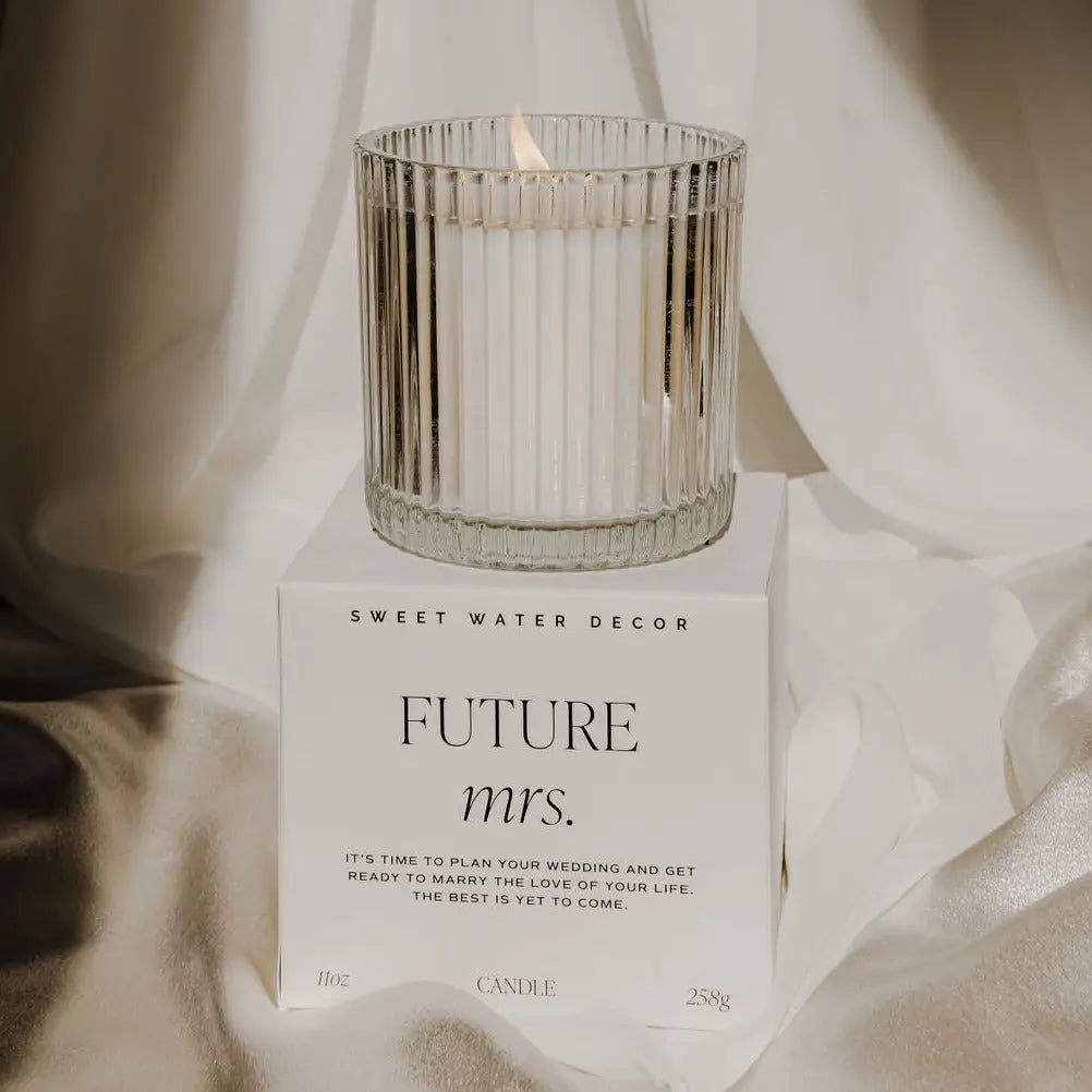 Future Mrs. Soy Candle - Ribbed Glass Jar with Box