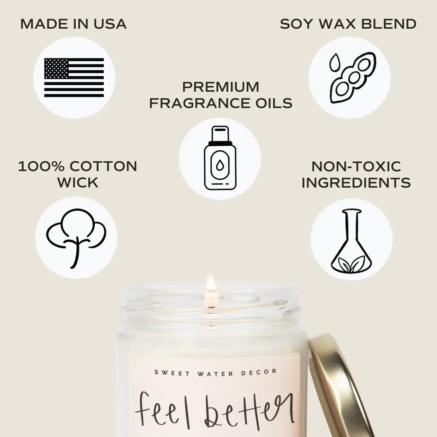 Feel Better Soon 9 oz Soy Candle - Home Decor & Gifts