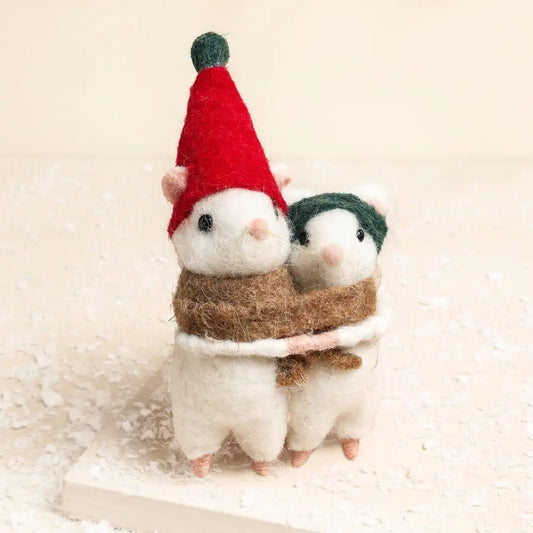 Festive Friends Felt Mice Hanging Decoration