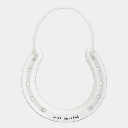 Porcelain Lucky Horseshoe – Just Married (Boxed) | Wedding Gift Idea | Just Married