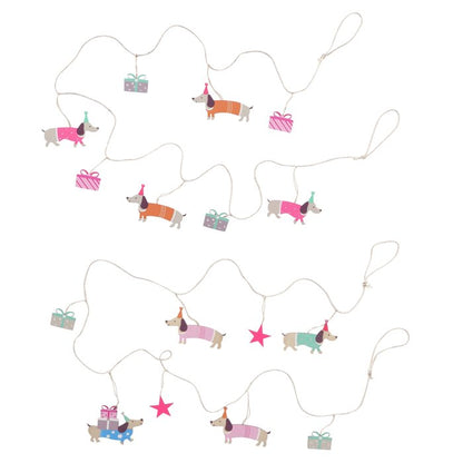 Sausage dog birthday wooden garland