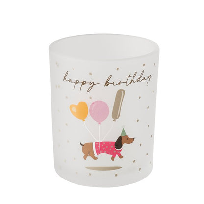 Birthday sausage dog tea light holders - choice of 3 designs