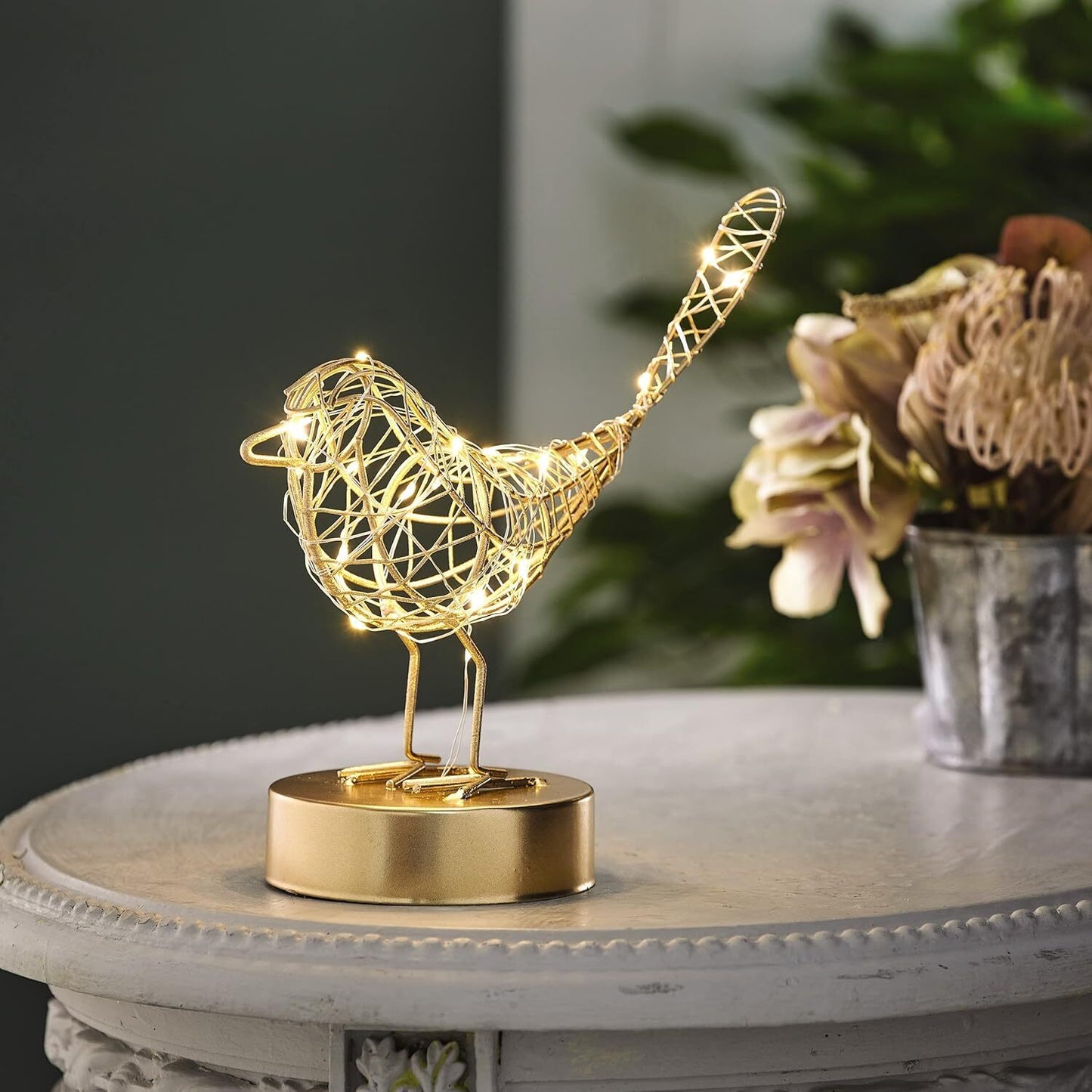 LED Table Robins by Lightstyle London. Gold, Bronze and White Available