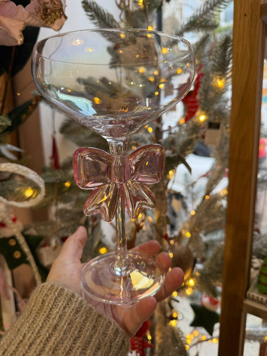 IRIDESCENT BOW MARTINI GLASS