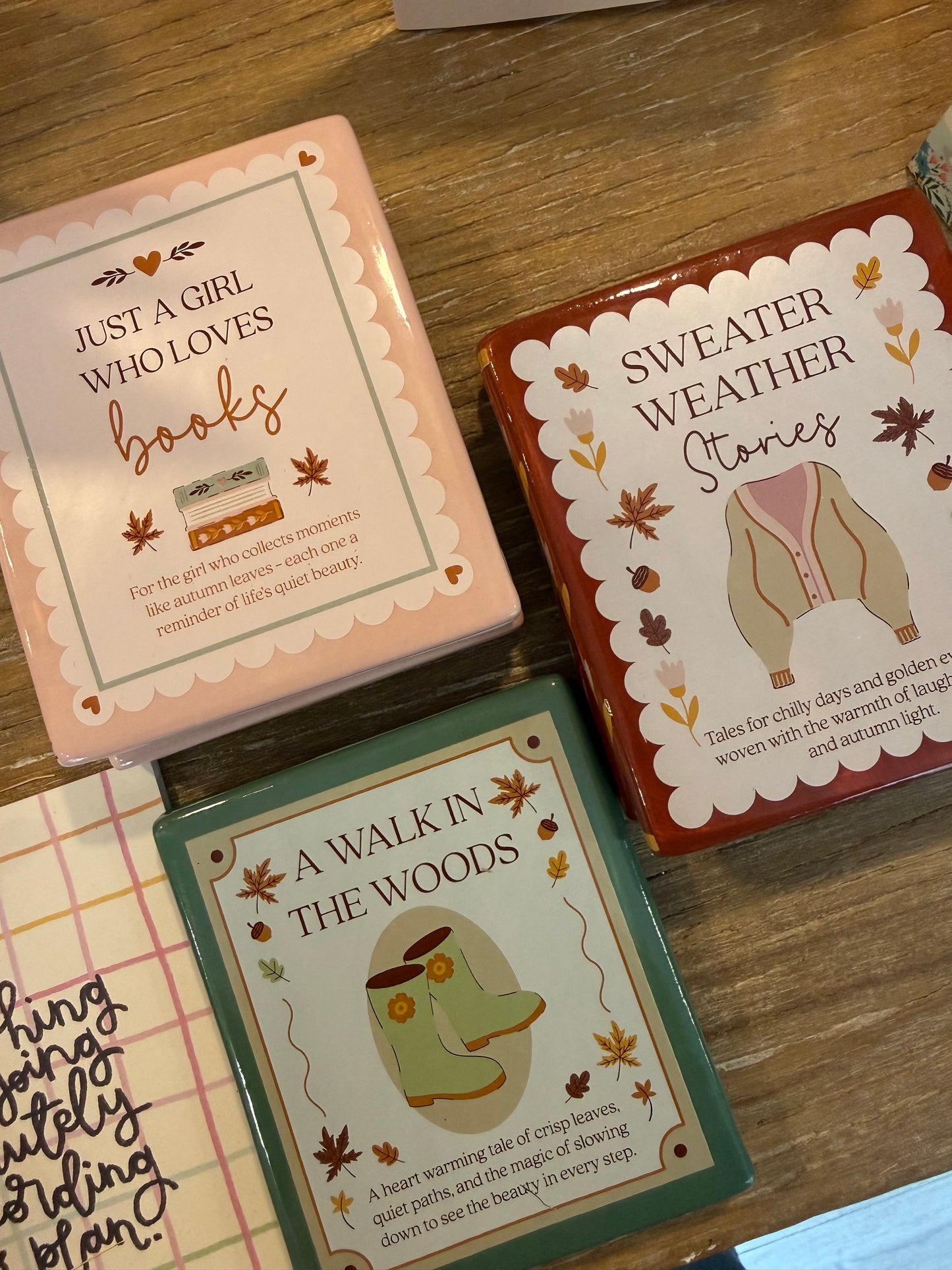 Cosy Chapter Book Shaped Stoneware Coaster 3 Asstd