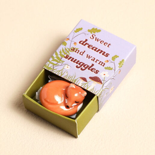 Tiny Matchbox Ceramic Fox Token