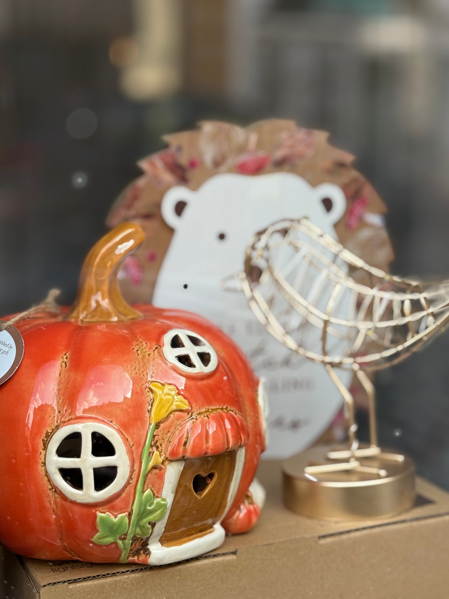 Village Pottery Pumpkin House Tea Light Holder
