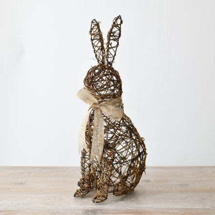 Rattan Bunny Figurine Deco, 40cm