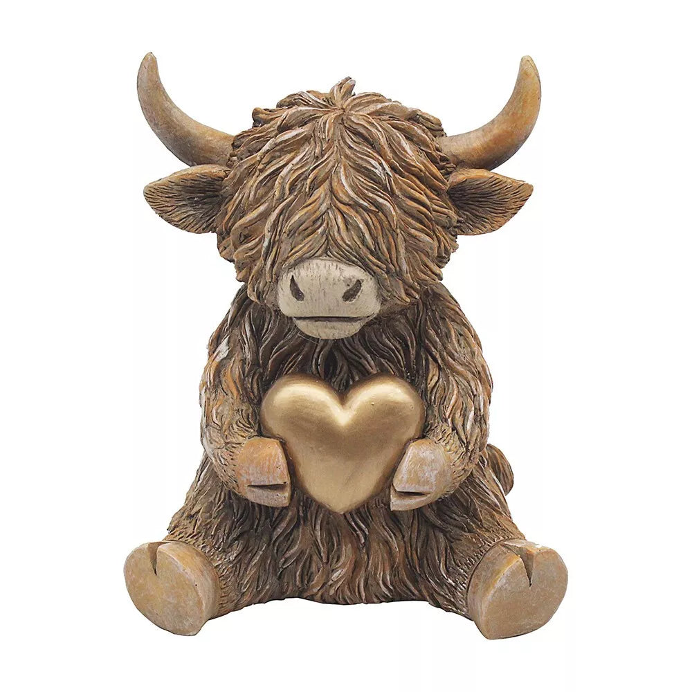 Highland Cow Heart of Gold ornament