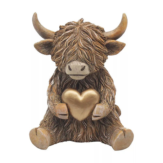 Highland Cow Heart of Gold ornament