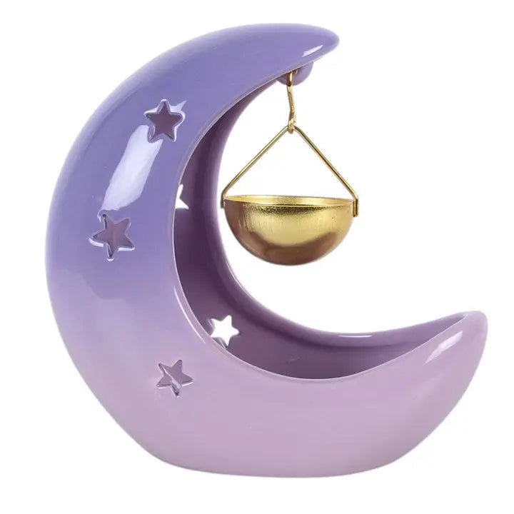Purple Pastel Crescent Moon Hanging Oil Burner