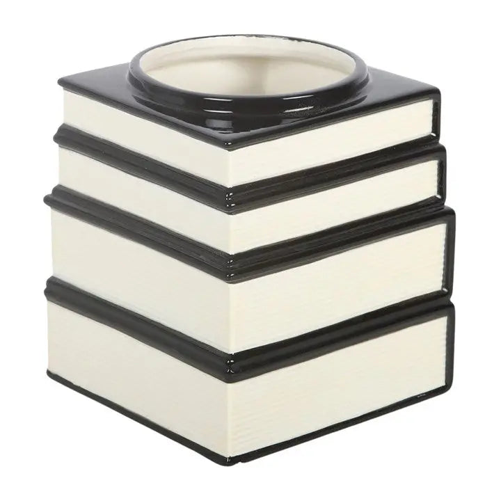 Black Cat Magick Book Stack Shaped Vase