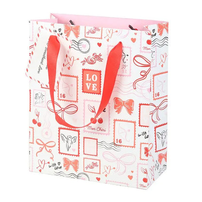 Postage Stamp Print Valentine's Day Gift Bag