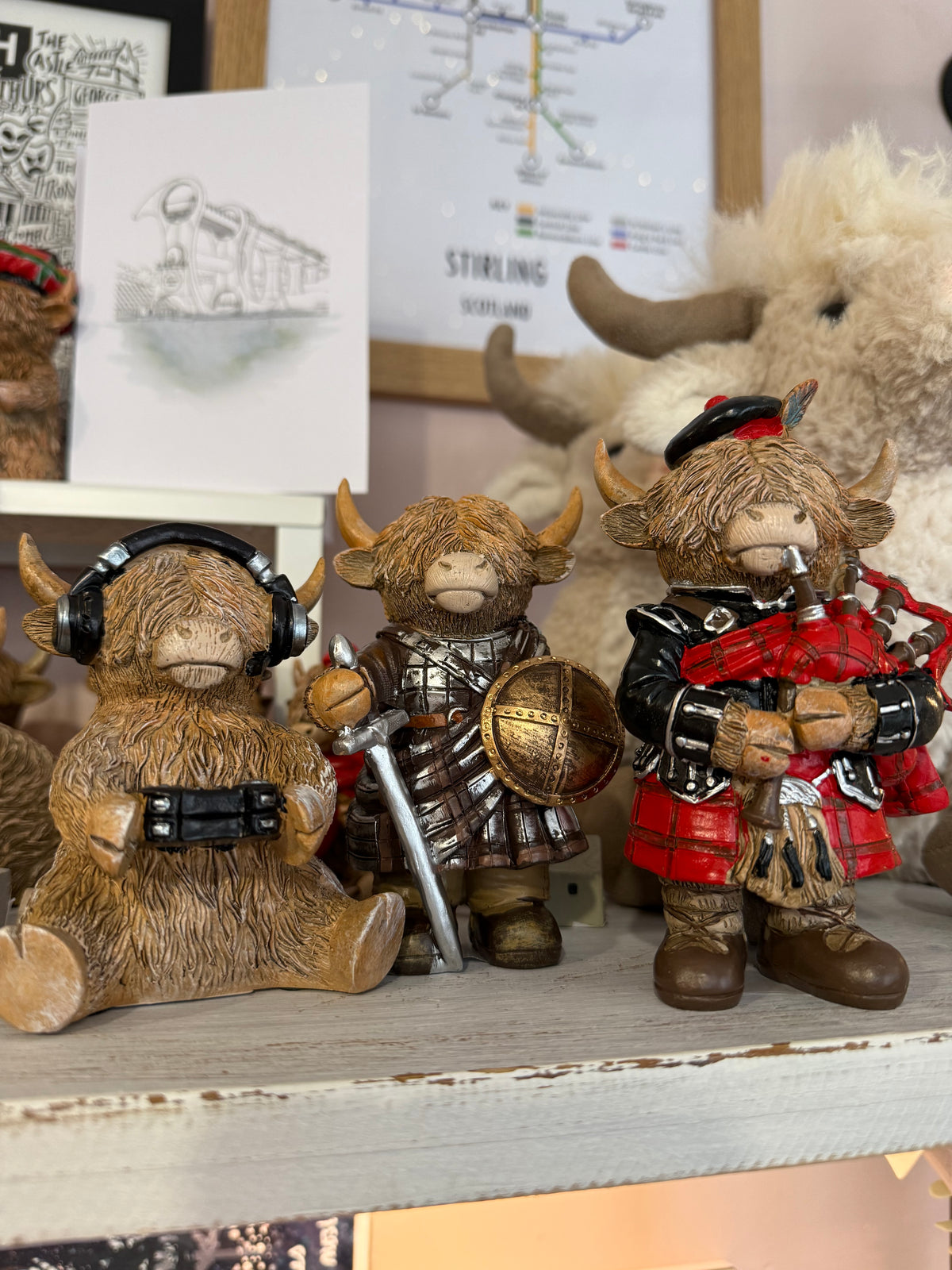 Scottish highland cow piper ornament