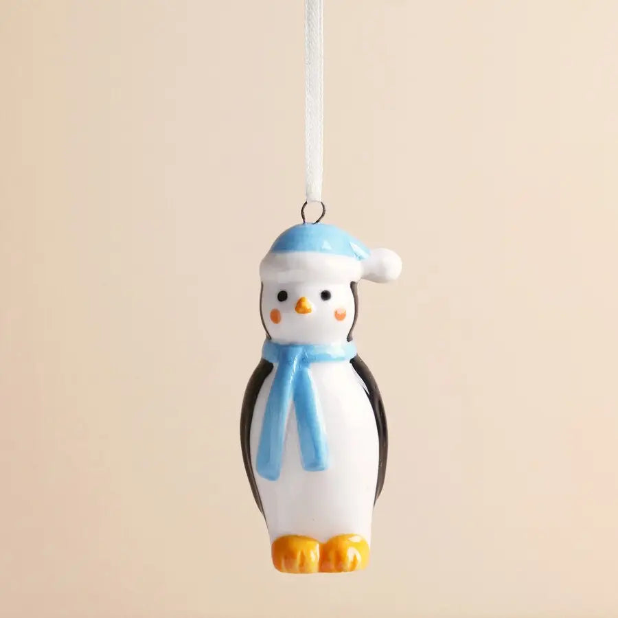 Ceramic Chilly Penguin Christmas Hanging Decoration