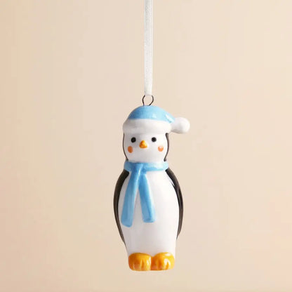 Ceramic Chilly Penguin Christmas Hanging Decoration